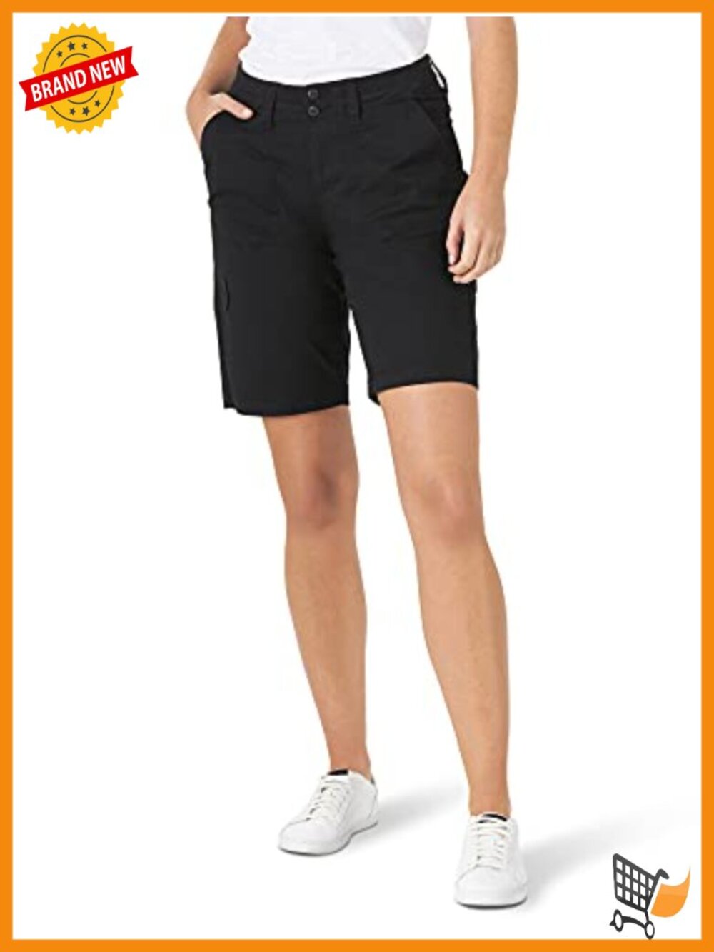 Relaxed Fit Cargo Bermuda Shorts with Knit Waist